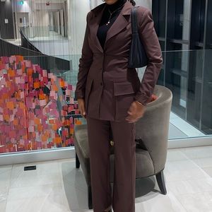 ZARA BROWN FITTED BLAZER *DEADSTOCK*